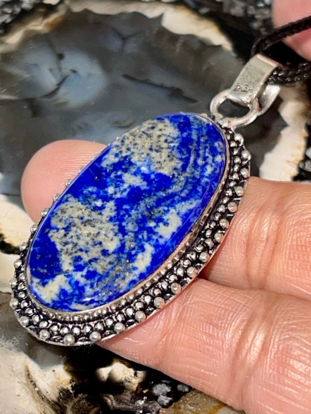 Lapis Lazuli Crystal Pendant 2 1/2”